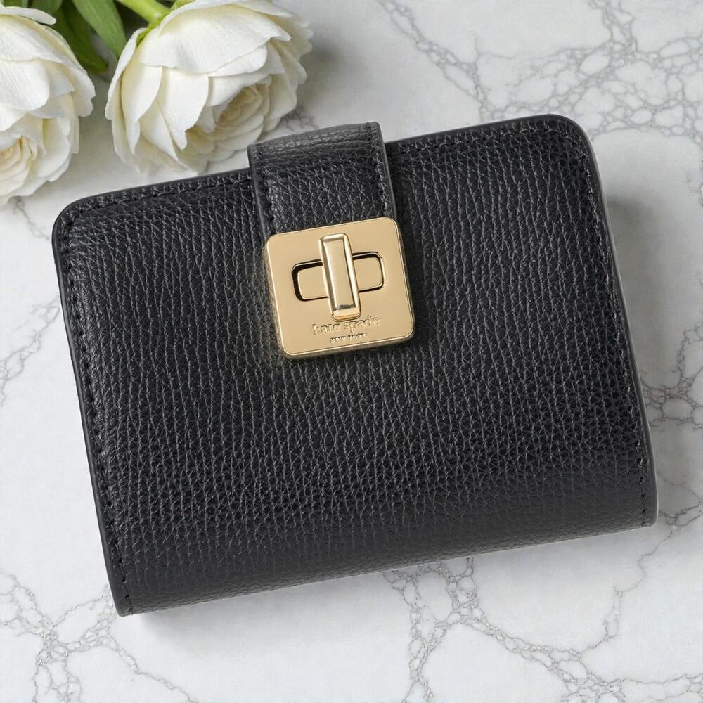 Kate Spade Phoebe Small Leather Card Holder in Black KF535